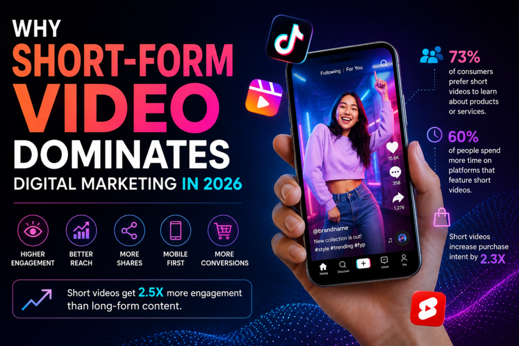 Why Short-Form Video Dominates Digital Marketing in 2026 Short Video Form Dominates Digital Marketing In 2026 1024x683